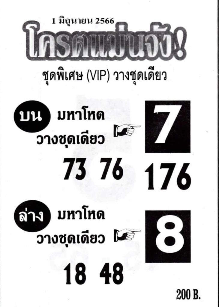 หวยโครตแม่นจัง